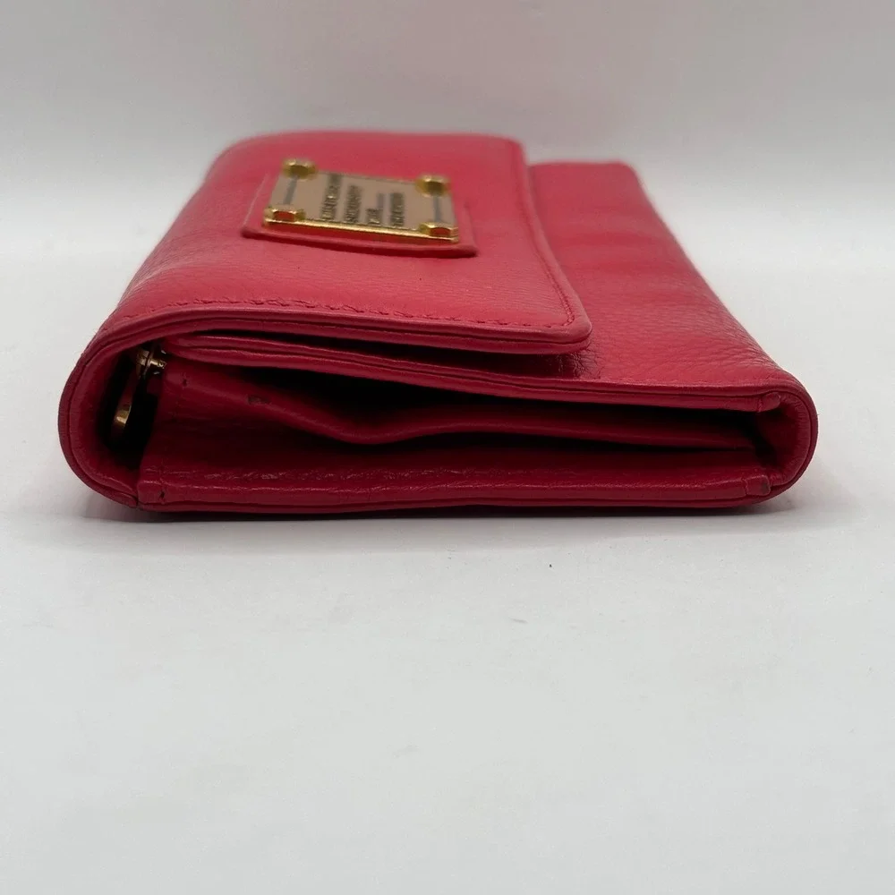 Marc by Marc Jacobs Standard Supply Workwear Flap Wallet Pink  Leather Gold